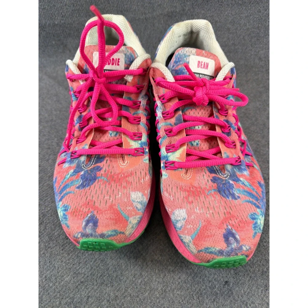 Nike Air Zoom Pegasus‎ 32 iD Running Shoes Womens 8.5 Pink Floral 818022-992